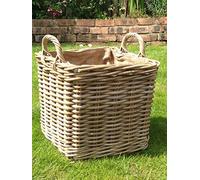 Very Strong Excellent Quality Lined Square Log Basket / Storage Basket