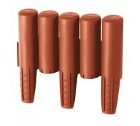 Very Strong Garden Fence Lawn Edging Boarder Edge Palisade Fencing Plastic (24pcs Pack (6.84M), Terracotta)