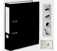 Very Strong Premium Quality Linen Lever Arch Files A4 Heavy Duty by Nobel (Black, 2 Files)