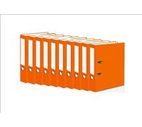 Very Strong Premium Quality Linen Lever Arch Files A4 Heavy Duty by Nobel (Orange, 10 Files)