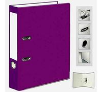 Very Strong Premium Quality Linen Lever Arch Files A4 Heavy Duty by Nobel (Purple, 2 Files)
