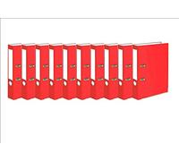 Very Strong Premium Quality Linen Lever Arch Files A4 Heavy Duty by Nobel (Red, 10 Files)