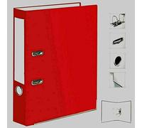 Very Strong Premium Quality Linen Lever Arch Files A4 Heavy Duty by Nobel (Red, 2 Files)