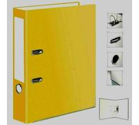 Very Strong Premium Quality Linen Lever Arch Files A4 Heavy Duty by Nobel (Yellow, 1 File)