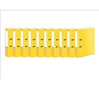 Very Strong Premium Quality Linen Lever Arch Files A4 Heavy Duty by Nobel (Yellow, 10 Files)