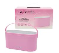 verybella Beauty Box with Innovative Design with Removable Folding Rotating Mirror and LED Lights Beauty Case with Practical Handle Makeup Bag Compact Measurements 116 x 235 x 104 cm