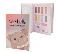 Verybella Make Up Diary, Irridescent Effect Teddy Bear Theme Includes 8 Colours of Light and Dark Eyeshadows, 2 Lip Balm, 2 Applicators, and Ruled Pages to Write Beauty Secrets
