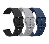 Veryfit Smart Watch Bands for IDW13, IDW16, IDW19 Smartwatch, 22mm Soft Silicone Sport Band for Fitpolo IDW13/Woneligo W13/FITVII HM57, ENOMIR/TOOBUR/MILOUZ/Gydom/Faweio/Veryfit IDW19 (Black+Navy Blue