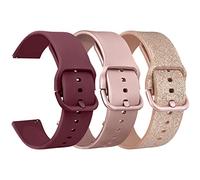 Veryfit Smart Watch Bands for IDW13, IDW16, IDW19 Smartwatch, 22mm Soft Silicone Sport Band for Fitpolo IDW13/Woneligo W13/FITVII HM57, ENOMIR/TOOBUR/MILOUZ/Gydom/Faweio/Veryfit IDW19 (Rose Gold+Wine