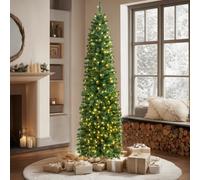 Verymerry 7Ft 'aspen' Slim Pencil Pre-Lit Christmas Tree With 400 Built-In Warm White Led Lights