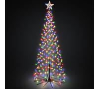 VeryMerry 7Ft Christmas Cone Tree Multi-Colour for Indoor/Outdoor Use, 539 LED Light Pre Lit With Auto-Off Timer, 8 Lighting Modes