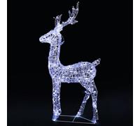Verymerry Christmas Outdoor Reindeer Stag, 240 Led Light Up Acrylic Figures Garden Christmas Decoration, Auto-Off Timer - Cool