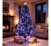 Verymerry Fibre Optic Christmas Tree With Timer Lights, Pre-Lit Artificial Xmas Tree - 5Ft