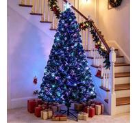 Verymerry Fibre Optic Christmas Tree With Timer Lights, Pre-Lit Artificial Xmas Tree - 6Ft