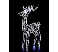 VeryMerry Pre-Lit Reindeer Large 85cm with 100 LED, Auto-Off Timer, Christmas Decoration Suitable for Indoor and Outdoor Use - Cool White