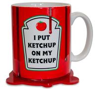 verytea I Put Ketchup on My Ketchup Mug with Coaster - Funny 10 oz Ceramic Mug for Sauce Lovers