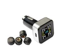 VESAFE Wireless Tire Pressure Monitoring System, Universal TPMS with Real-time Color Display, 5 Alarm Modes, 4 Waterproof Tire Pressure Sensors, 2 Battery Life