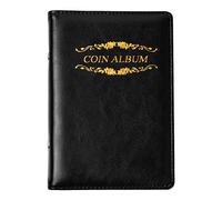 Vesaneae Coin Scrapbook, Coin Book for Collectors, Coin Album 2 Euro, Collector Coin Album for 120 Coins, Collector Coin Collector Album Coin Storage Scrapbook Various Coins (Black)