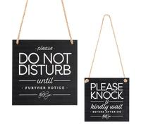 vesaneae ONE 2-Sided Sign, Knock & Kindly Wait, Do Not Disturb, NOT DISTURB Polite Notice Hanging Plaque, Funny Office Sign, Hanging Door Sign, practical informative sign, Funny Bedroom, Office