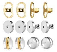 Vesavifaka 12pcs/6 Pairs Earring Backs for Droopy Ears Heavy Earrings, Earring Backs for Studs - Replacements Locking Ear Supports | Secure Stud Clutches for Sensitive Skin(Flat 1)