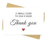 Vesavifaka 20 Pack 350GSM, Thank You Cards with Envelopes & Matching Stickers, Thank You Notes for Wedding, Business, Baby Shower, Small Business, Funeral, Graduation, 4" x 6"