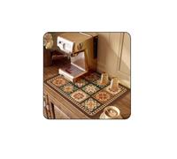 Vesavifaka Coffee Machine Mat Drip Tray Mat, Boho Kitchen Drying Mat in Faux Leather, Quick Drying and Non-Slip, Drip Mat Drain Rack for Dishes (30 x 40 cm, Boho)
