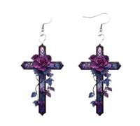 Vesavifaka Earrings,Gothic Earrings Gothic Jewellery Rose-Cameo Pendants, Vintage Crystal Glass Flower Designs, Dark Punk Style, Victorian Mystic Jewellery Accessories for Women