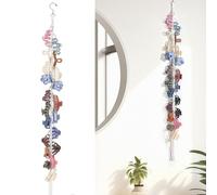 Vesavifaka Macrame Hair Claw Clip Organizer with Rotating Hook and 20 Metal Rings, Hanging Hair Clip Holder and Storage for Women Girls, Claw Clips Hanger Home Decor for Wall, Door, Closet