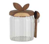 Vesavifaka Sugar Bowl with Lid and Spoon,15 oz Sugar Container for Coffee Bar, Glass Coffee Canister, Airtight Food Storage Jar, Brown Sugar Container, Cereal Tea Salts Spice Jar