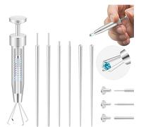 Vesavifaka Upgraded Piercing Kit Anti-slip Piercing Taper Ball Grabber Tool for Changing Jewelry - 16G 18G Stainless Steel Threadless/Threaded Insertion Pin, Hypoallergenic Nickel-free Lead-free