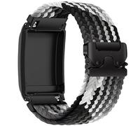 VESECCON Upgraded Nylon Weaving Strap for Whoop 5.0 & 4.0, Magnetic Clasp with Protective Shell, Breathable Sport Band for Fitness, Running, Sleep (black white)