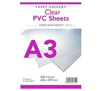Vesey Gallery 600 Micron Very Heavy Clear Acetate Sheets. Sized from A4 to A1. Pack of 4 Sheets. (A3(420x297mm))