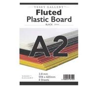 Vesey Gallery® Black Fluted Correx Board Pack of 4 Sheets. from A4 to A1 Size (A2 (594x420mm))