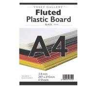 Vesey Gallery® Black Fluted Correx Board Pack of 4 Sheets. from A4 to A1 Size (A4 (297x210mm))