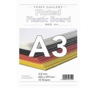 Vesey Gallery® White Fluted Correx Board Pack of 10 Sheets. from A4 to A1 Size (A3 (420x297mm))