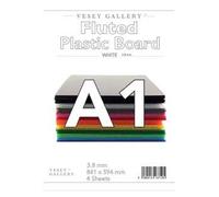 Vesey Gallery® White Fluted Correx Board Pack of 4 Sheets. from A4 to A1 Size (A2 (594x420mm))