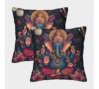 VesFy Art Buddha Throw Pillow Case Sofa Decorative Printed Cushion Covers Soft Pillow Cases Square Set of 2 for Sofa Bed Chair 40x40cm