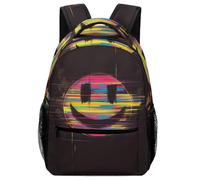 VesFy Creative Smiley Face Children Backpack Teenagers Creative Images School Bagpack With Side Pockets Students Bookbag Daypack For Boys Girls Adults Teen One Size