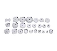 VESHENVEN 25pcs Capping Machine Dies, Aluminum Alloy Watch Back Case Closer Dies for Watch Repairing, Scratch - Proof Pressing Dies with Multiple Sizes for Watchmakers