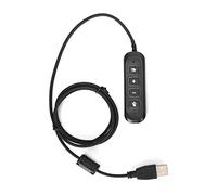 VESHENVEN H901 USB Plug QD Cable Adaptor, Call Center Headset Accessory, 3.5mm Female to USB Male Headset Equipment with Built in Sound Card, Volume Control for PC Laptop Work (Black)