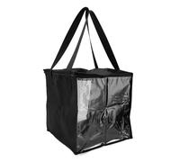 VESHENVEN Record Storage Bag for 12 Inch, Album Organizer with Metal Zipper, Large Capacity Holds Up to 50 Records, Transparent TPU Oxford Fabric Carrying Case for DJs Collectors Magaz