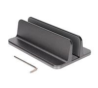 VESHENVEN Vertical Laptop Stand, Aluminum Alloy Adjustable Notebook Mount Support Holder, Foldable Design with Anti Slip Mat for Home Office Desktop Tablet, Sturdy Durable 3D Curve Design