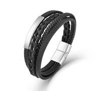 Veshon Men's Multilayer Leather Bracelet - 8.3" Braided Bracelet for Men with Alloy Clasp, Great Cuff Jewelry Gift for Men, Classic Brown & Black, 8.3in(21cm), Leather, no gemstone