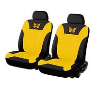 Veshow 4-Pieces Car Seat Covers Full Set Beautiful Butterfly Universal Car Seat Cover Fits Most Trucks, Vans, SUV (Yellow)