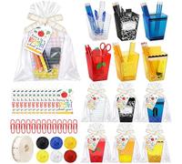 Vesici 12 Sets Back to School Teacher Gift Boxes Composition Notebook Crayon Pencil Apple Treat Boxes with Thank You Cards for First Day of School Classroom Welcome Gifts Decoration