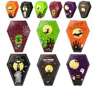 Vesici 24 Pcs Halloween Coffin Treat Boxes Bulk Small Coffin Party Goodies Box Horrible Paper Candy Bags for Halloween Trick or Treat Party Favor