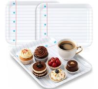 Vesici 3 Pcs Back to School Serving Trays 13 x 10 Inch Notebook Line Melamine Platters Reusable Rectangular Serving Dishes for First Day of School End of Year Teacher Party Supplies Food Snack Dessert