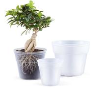 Vesici 6 Pcs 8/10/12 Inch Large Size Clear Nursery Pots Variety Pack Plant Pots with Drainage Holes Planters for Indoor Plants Flexible Transparent Plastic Plant Bottle Succulents