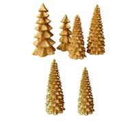 Vesidoloy Little Christmas Tree,4 Piece Golden with Lights | Mini Christmas Tree Tabletop Decor,for Living Room Bedroom Kitchen Office School Dorm Farmhouse Indoor Outdoor
