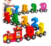 Vesidoloy Magnetic Wooden Train - Wooden Number Learning Counting Set, Educational Maths Learning Activity for Kids, for Home Study Activity, Classroom Teaching Aid, Early Development Play